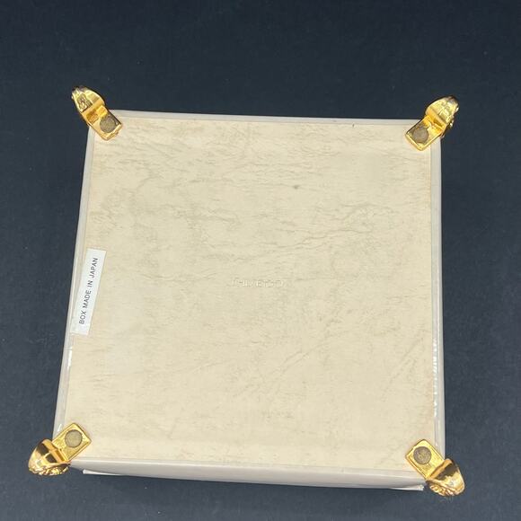 Vintage Shiseido vegan leather and metal golden trim box and rotating mirror - Picture 6 of 7